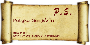 Petyka Semjén névjegykártya
